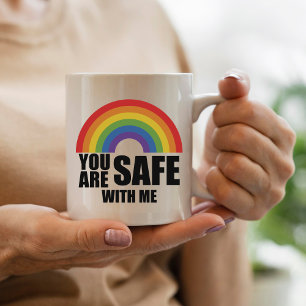 Mug Vous Êtes En Sécurité Avec Moi LGBTQ Rainbow Pride
