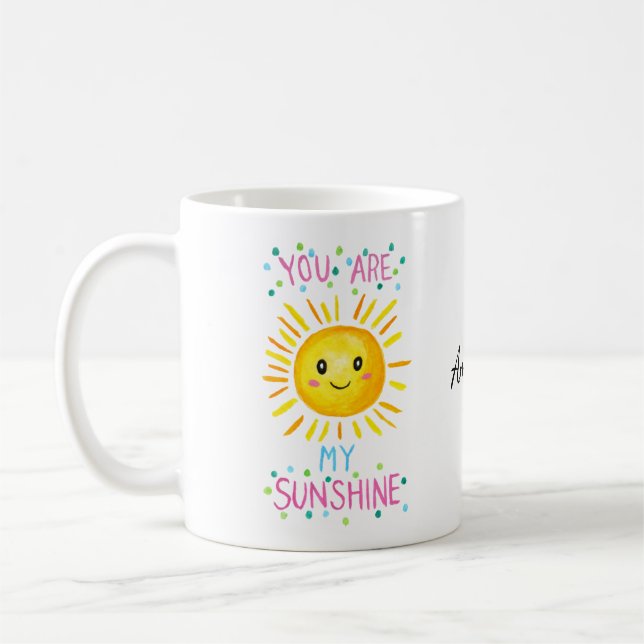 Mug Vous êtes mon soleil Nom personnalisé Don de Chéri (Gauche)