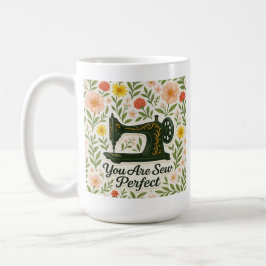 Mug Vous êtes Sew Perfect floral antique machine à cou