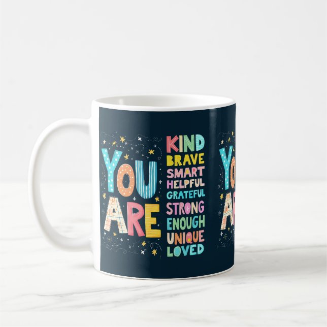 Mug Vous Êtes Une Citation Inspirationnelle Typographi (Gauche)
