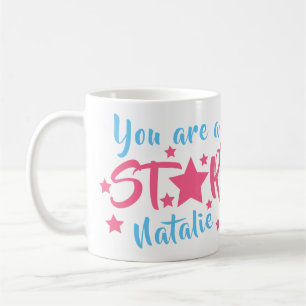 Mug Vous êtes une étoile rose Nom personnalisé