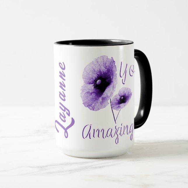 Mug Vous Floral Violet Incroyable (Devant droit)