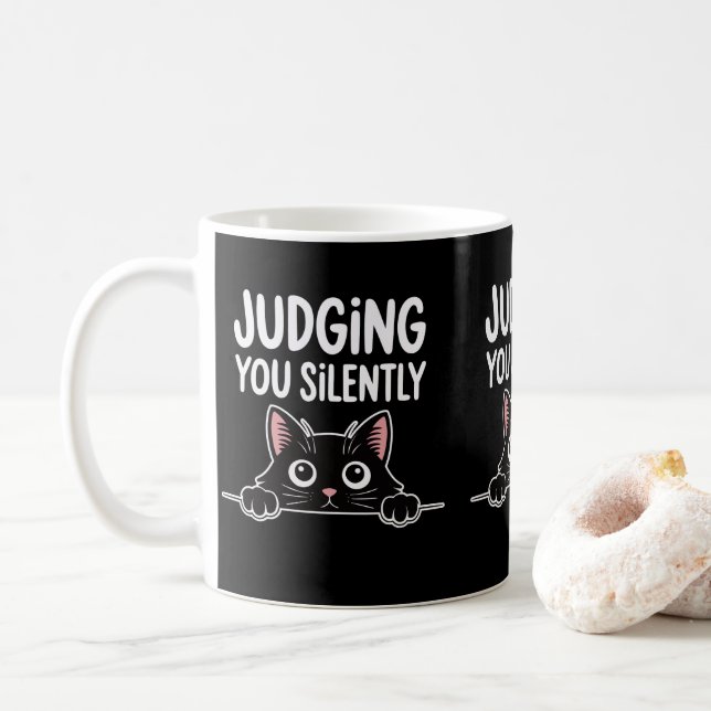 Mug Vous Juger Silencieux Chats Amateurs Chat Moms & P (Avec donut)