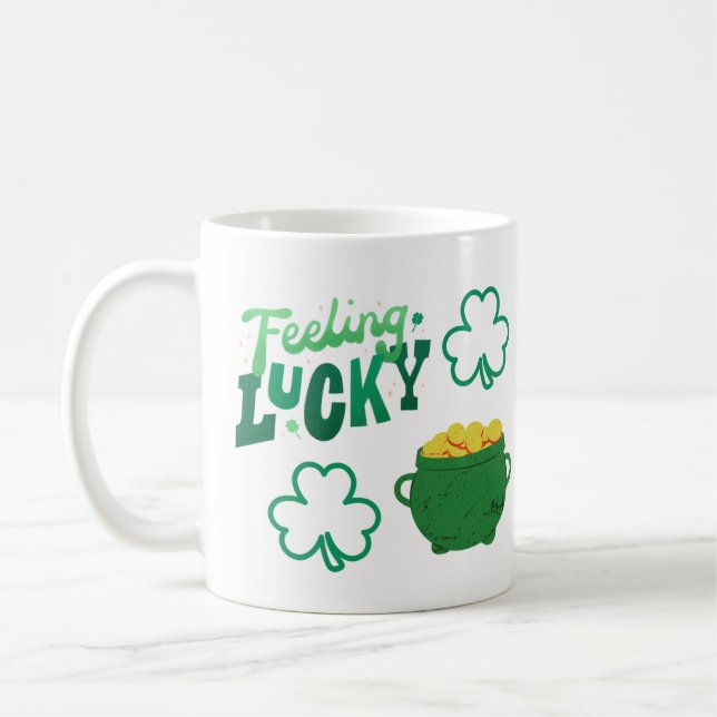 Mug Vous sentez chanceux avec un pot d'or (Gauche)