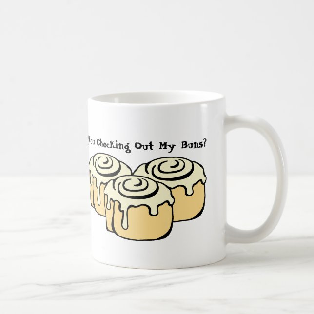 Mug VOUS VÉRIFIEZ MES BUNS ? Citation amusante du Humo (Droite)