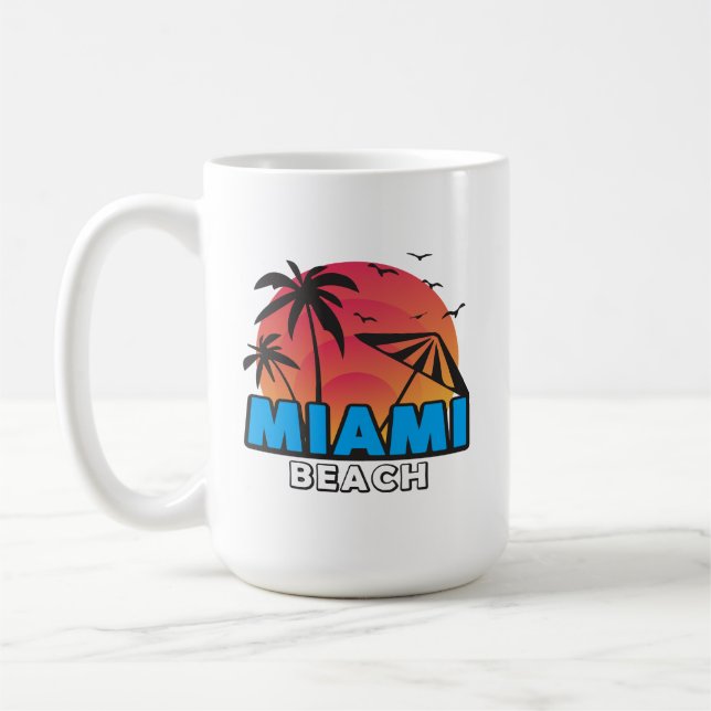 Mug Voyage à Miami Beach Rétro Élégant  (Gauche)