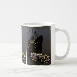 Mug Voyage Ancien, Paquebot et Voiture Ancienne