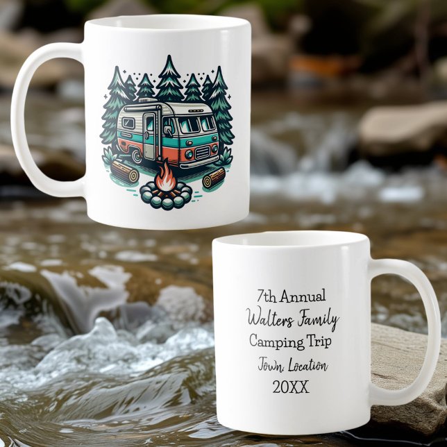 Mug Voyage de camping annuel personnalisé (Créateur téléchargé)
