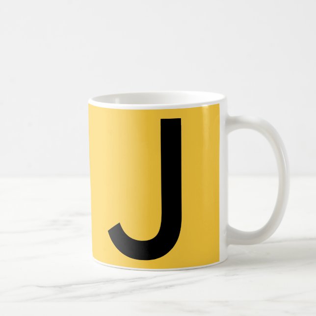 Mug Voyage de monogramme jaune mignon (Droite)
