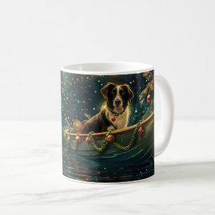 Mug Voyage de Noël Festif Border Collie