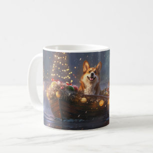Mug Voyage de Noël Festif du Corgi