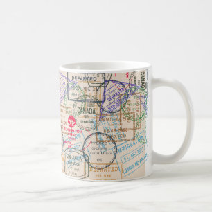 Mug Voyage de timbres de passeport