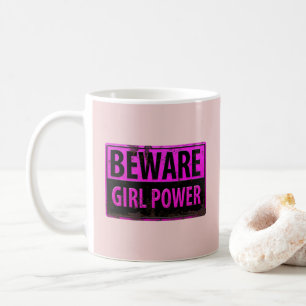 Mug VOYAGE Fille Power - Panneau en métal noir rose Da
