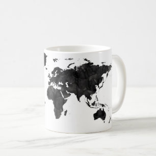 Mug Voyage noir de cadeau de voyageur de carte du
