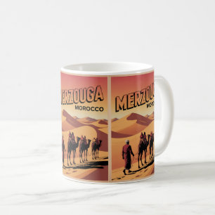 Mug Voyage rétro Merzouga sahara à dos de chameau maro
