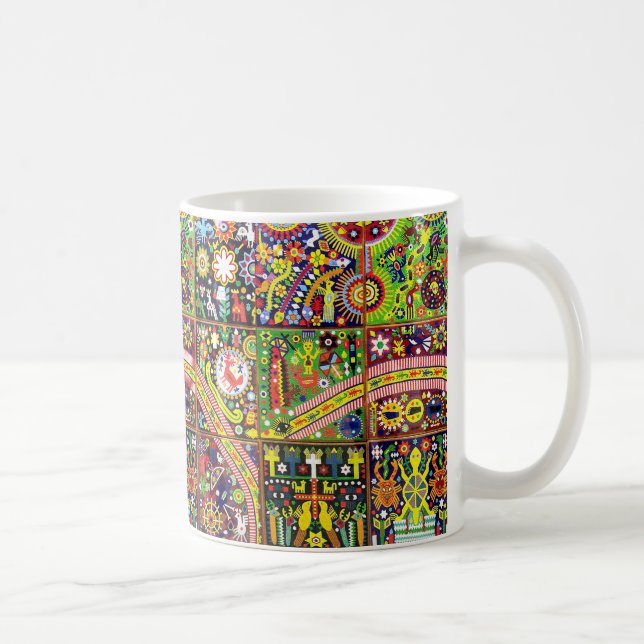 Mug Voyage tribal maya mexicain de Boho d'art d'Oaxaca (Droite)