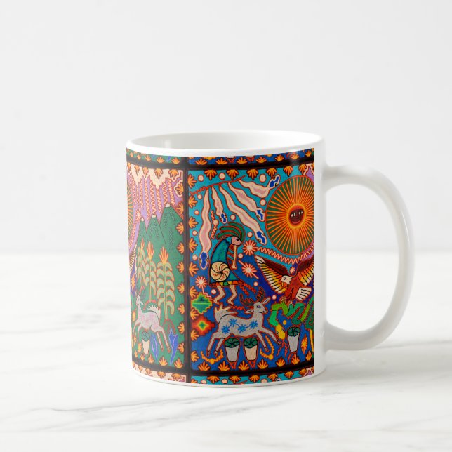 Mug Voyage tribal maya mexicain de Boho d'art d'Oaxaca (Droite)