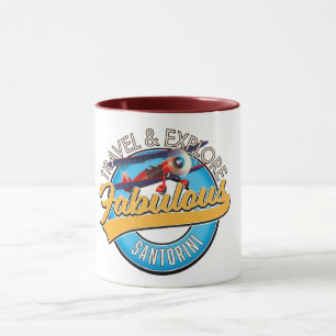 Mug Voyagez et explorez la fabuleuse Santorin