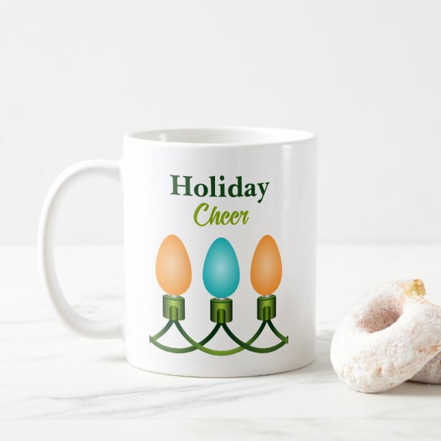 Mug Voyants de Noël trio orange et bleu (Avec donut)