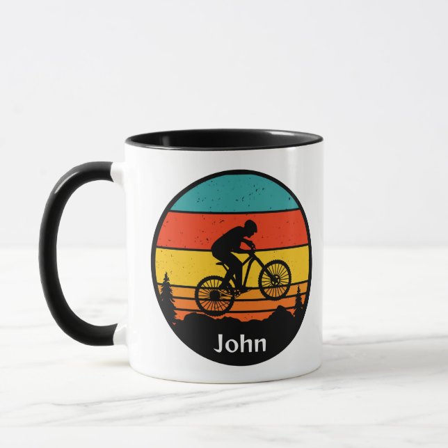 Mug VTT, cavaliers, couleurs audacieuses (Gauche)