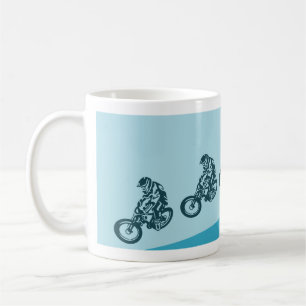 Mug VTT de descente, saut en grand air