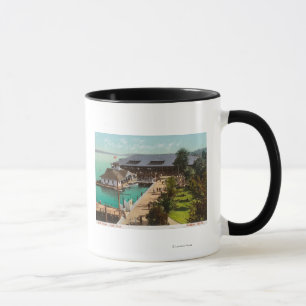Mug Vue aérienne de péniche, lac, parc de Leshi