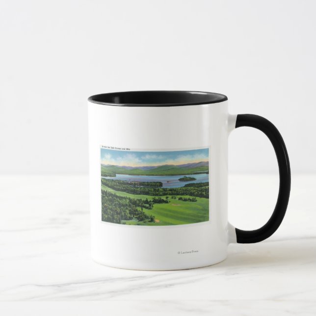 Mug Vue aérienne de Saranac Inn Golf Course & (Droite)