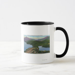 Mug Vue aérienne des lacs placides et du miroir