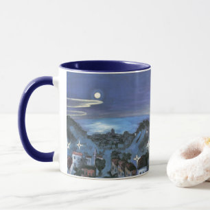 Mug Vue de Barcelone sur la ville la nuit par Walter G