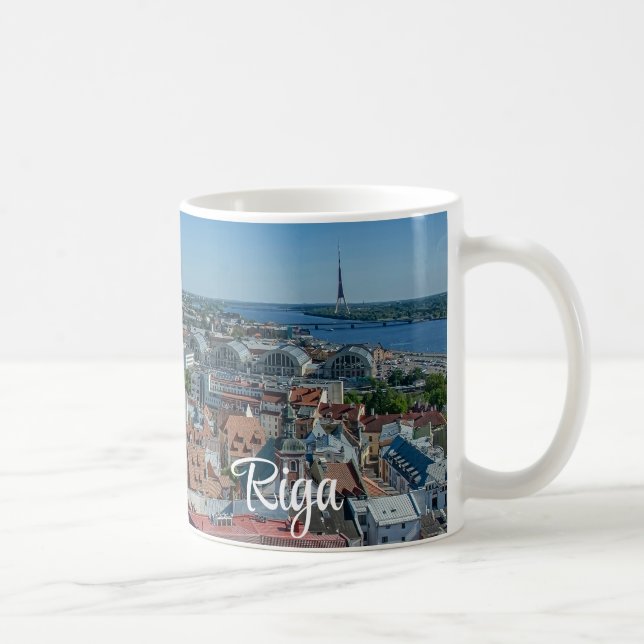 Mug Vue de la vieille ville de Riga d'en haut (Droite)