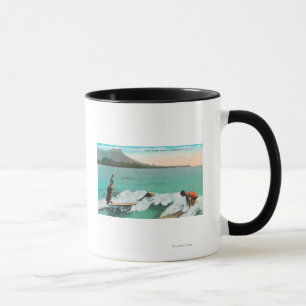 Mug Vue de Surfers Board équitation, une prise d'une
