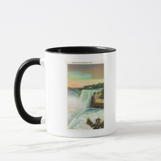 Mug Vue des chutes américaines de Goat Island (Gauche)