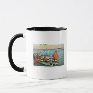 Mug Vue des gélules et des navires au quai