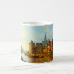 Mug Vue d'une ville hollandaise le long du Rhin