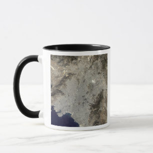 Mug Vue satellite en couleur sur le centre d'Athènes