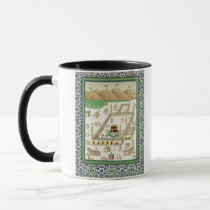 Mug Vue schématique de Mecque, montrant le Qua'bah, d