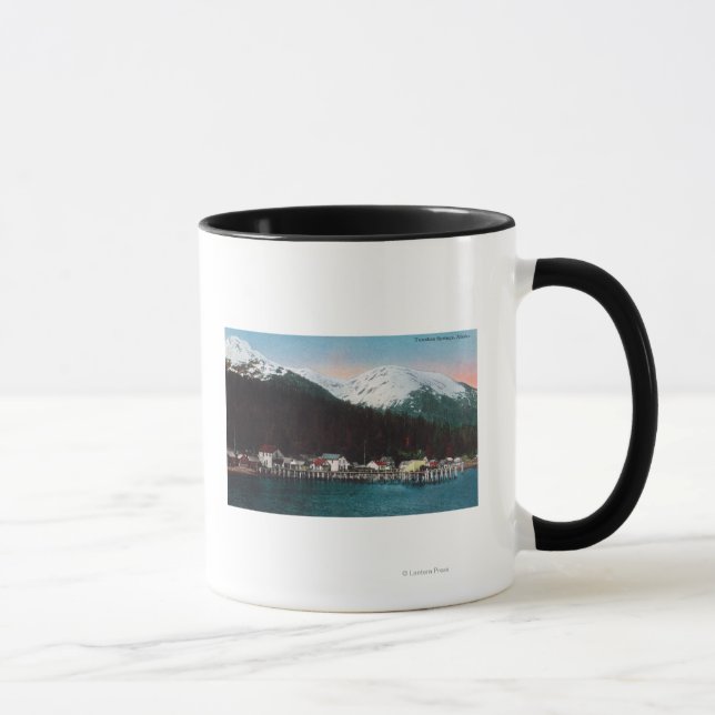 Mug Vue sur la ville avec DocksTenakee Springs, AK (Droite)