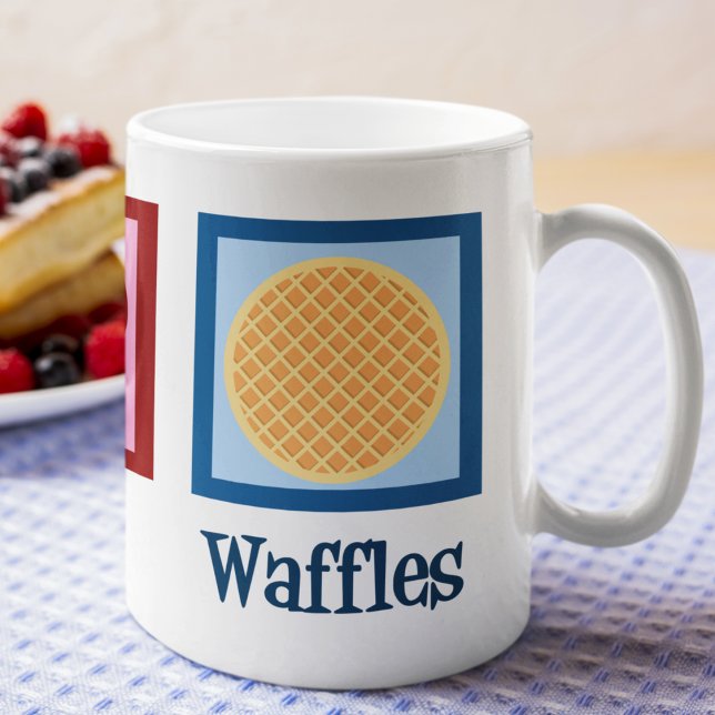 Mug Waffles Peace Love (Créateur téléchargé)