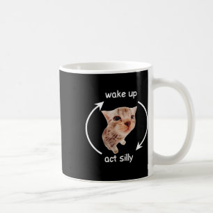 Mug Wake Up Act Silly _ Pleurant Mème de chat banane