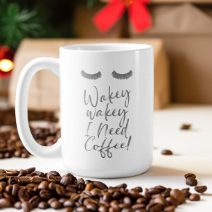 Mug Wakey Wakey J'Ai Besoin De Café ! Eyelashes Blush