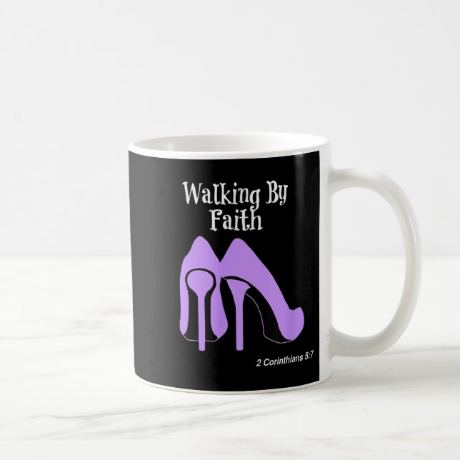 Mug Walk By Faith Graphic Christian Design With Purple (Droite)