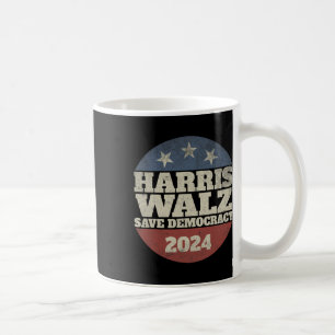 Mug Waltz 2024 Save Democracy Shirt Retro Button Elect