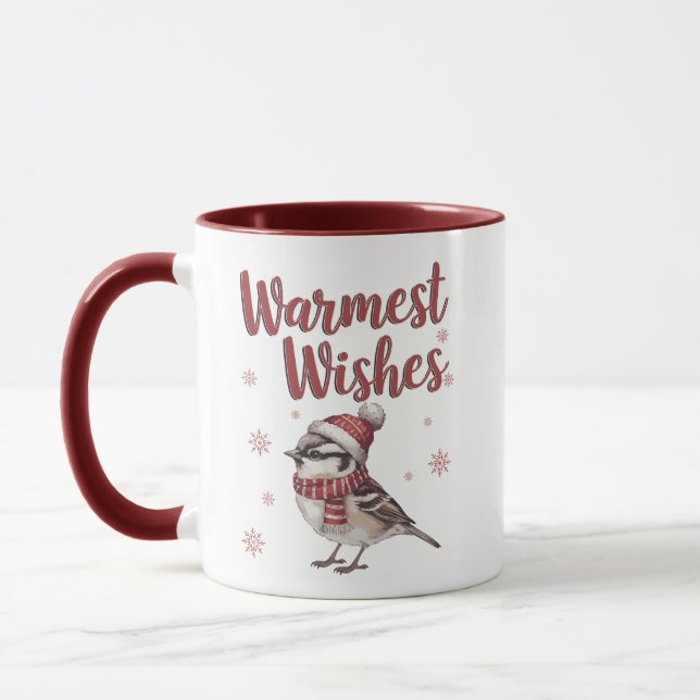 Mug Warmest Wishes – Cozy Winter Bird (Gauche)
