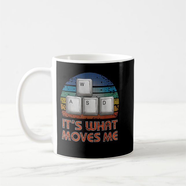 Mug WASD PC Gamer Cadeaux Vidéo Jeu Garçons Hommes Vin (Gauche)