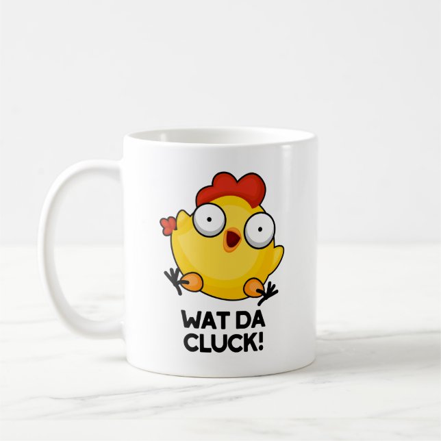 Mug Wat Da Cluck Drôle Pun de poulet (Gauche)