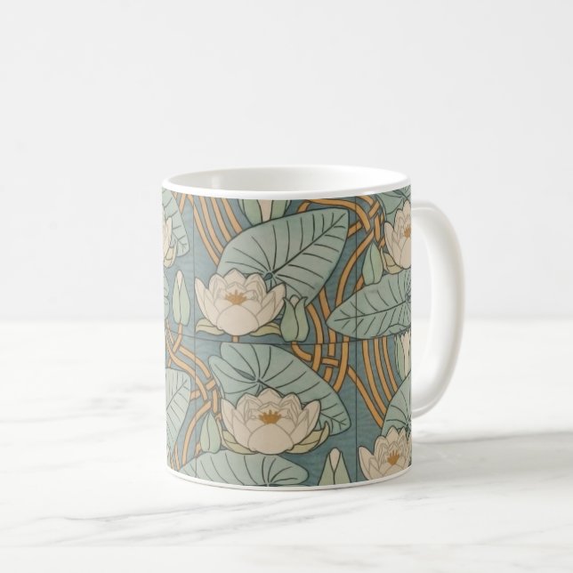 Mug Water Lys Lily Art Nouveau Nature (Devant droit)