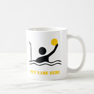 Mug Water polo player black silhouette custom