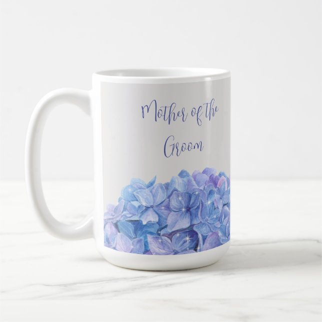 Mug Watercolor Blue Hydrangea Bride fête (Gauche)