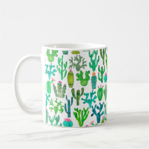 Mug Watercolor cactus motif sans soudure. Cactus backg