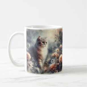 Mug Watercolor Chat & Floral - L'amour d'une mère